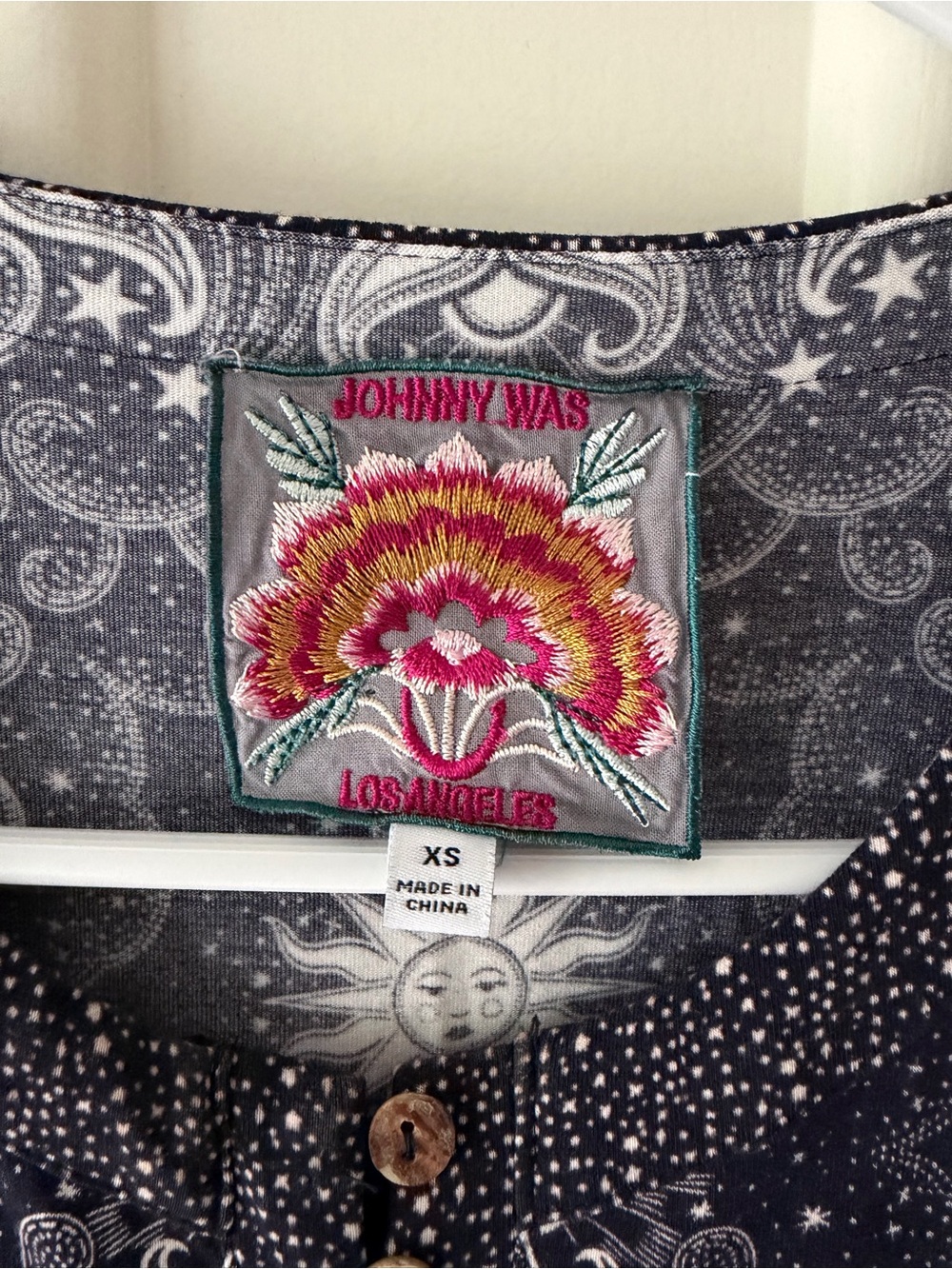 Johnny Was Runa Button Front Henley Tee - Picture 3 of 10
